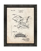 Baseball Base Patent Print Old Look with Beveled Wood Frame - £19.83 GBP+