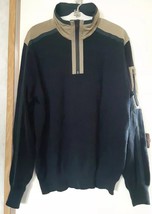 PAUL &amp; SHARK Yachting Cool Touch Blue Gold Wool 1/4 Zip Sweater Italy 40. Y - $539.20 MXN