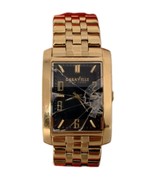CARAVELLE BULOVA 44A103 GOLD TONE WORKING MENS WRISTWATCH CRACKED CRYSTA... - $24.26