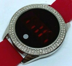 NY&amp;C Unisex Rhinestone Modern Touch Red LED Digital Quartz Watch Hour~New Batter - £7.50 GBP