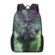 Illidan World of Warcraft 16Inch 3D Print Children School Bags Orthopedic Backpa - £36.07 GBP