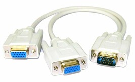 VGA &amp; SVGA splitter cable Y adapter 1 M to 2 F 2 screens from 1 Screen M... - $431.31 MXN