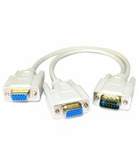 VGA &amp; SVGA splitter cable Y adapter 1 M to 2 F 2 screens from 1 Screen M... - $431.31 MXN