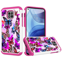 for Moto G Power 2021 Beautiful Design Leather Hybrid Case Cover Colorful Butter - £6.12 GBP