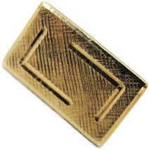Classic 1/20 14K Gold Filled Neck Tie Pin Tack Lapel Criss Cross Rectangle Vtg - £46.64 GBP
