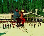 Badger Pass Ski House ski Lift Yosemite California CA UNP Vtg Chrome Pos... - $18.04