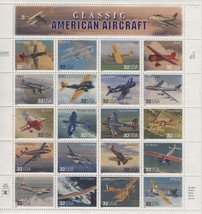 Classic American Aircraft USPS stamp sheet 1997 &quot;Scott 3142&quot;; ONE SHEET ... - £11.97 GBP