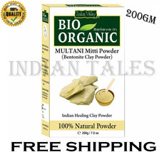 INDUS VALLEY Bio Organic Natural MultaniMitti Powde Face Pack, Hair Pack - 200g  - £19.90 GBP