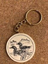 Vintage Loon Swimming Nature Scene Keychain - $4.20