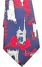 Vintage Retro Hand Made Mercedes Mens Necktie Streets of Paris 1970s - £27.52 GBP