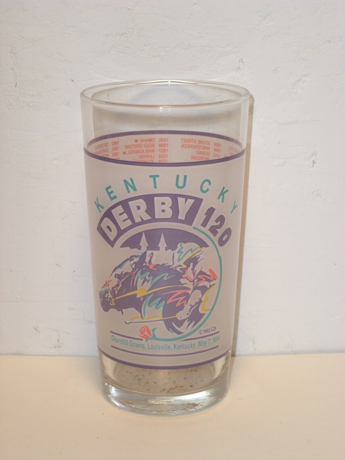 1994 - 120th Kentucky Derby Glass in MINT Condition - GO FOR GIN - $12.00
