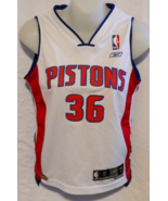 Reebok Detroit Pistons Wallace 36 Basketball Small Jersey Tank Top Shirt... - $107.83 CAD