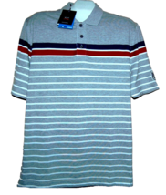 Paul &amp; Shark Yachting  Gray Stripes Men&#39;s Cotton Italy Polo T-Shirt Size L - £81.94 GBP