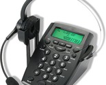 Benotek Call Center Headset Telephone, Corded Landline With Headsets, Bl... - £34.56 GBP