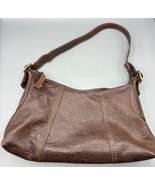 Fossil Purse Brown Leather Embossed Paisley Shoulder Bag  Adjustable Strap - $19.93