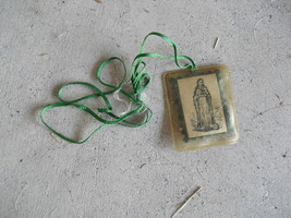 Old Felt and Plastic Virgin Mary Necklace LOOK - $12.87