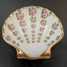 Occupied Japan Clam Shell Pin Dish, Fuji China Porcelain, &quot;Floria&#39; Pattern - £12.37 GBP