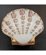 Occupied Japan Clam Shell Pin Dish, Fuji China Porcelain, &quot;Floria&#39; Pattern - $16.00