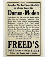 1945 WW2 German-USA Fashion Advertisement Freed&#39;s Women Clothing Store N... - $19.99