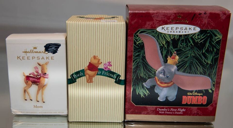 Primary image for Hallmark Keepsake Ornaments Lot of 3 Dumbo, Mom And Disney Winnie The Pooh