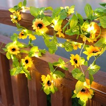 Sunflower Decor String Lights, Sunflower Garland Wreath Hanging Lamp - £19.18 GBP