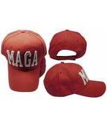 Maga 3D Letters Make America Great Again Red Trump 2024 Embroidered Hat Cap - £20.39 GBP