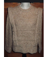 HL Affair Pointelle-knit Chunky Sweater Camel with Flanged Shoulders NEW... - $49.01