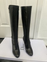 NIB 100% AUT Christian Dior Guetre Black Cannage Leather 8CM Boots Sz 37 $1900 - £952.65 GBP