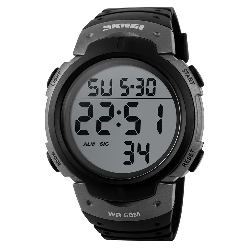Calendar PU Strap 5Bar Waterproof Digital Watch reloj hombre Outdoor Spo... - £14.33 GBP