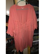 JESSICA LONDON plus size 34/36 Pullover top Cross Front coral - $16.87 CAD