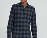 J Brand Mens Button-Down Check Print Casual Shirt in Blue Night/Black-Me... - $49.97