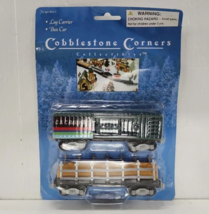 New Cobblestone Corners Collectibles Log Carrier and Box Car Train Cars - £3.91 GBP