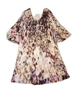 Soft Surroundings Chiffon Crinkle Multicolored Midi Lined Dress Womens Sz XL NWT - $34.60