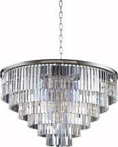 Pendant Lamp SYDNEY 33-Light Polished Nickel Golden Teak Smoky Crystal Gold - £3,852.09 GBP