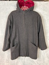 Vintage Pendleton hooded Wool Coat Women’s Jacket lined Gray size 10 - £55.03 GBP