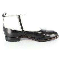 Men Stacy Adams Boot Madison Black White Biscuit Toe Zipper 00026-111 image 6