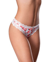 Sweet Treats Crotchless Thong w/Wicked Sensual Care Peach Lube - White S/M - £13.18 GBP