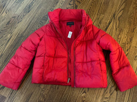 New Banana Republic Factory Short Hooded Puffer Jacket Red Size Small Tall Nwt - £74.73 GBP