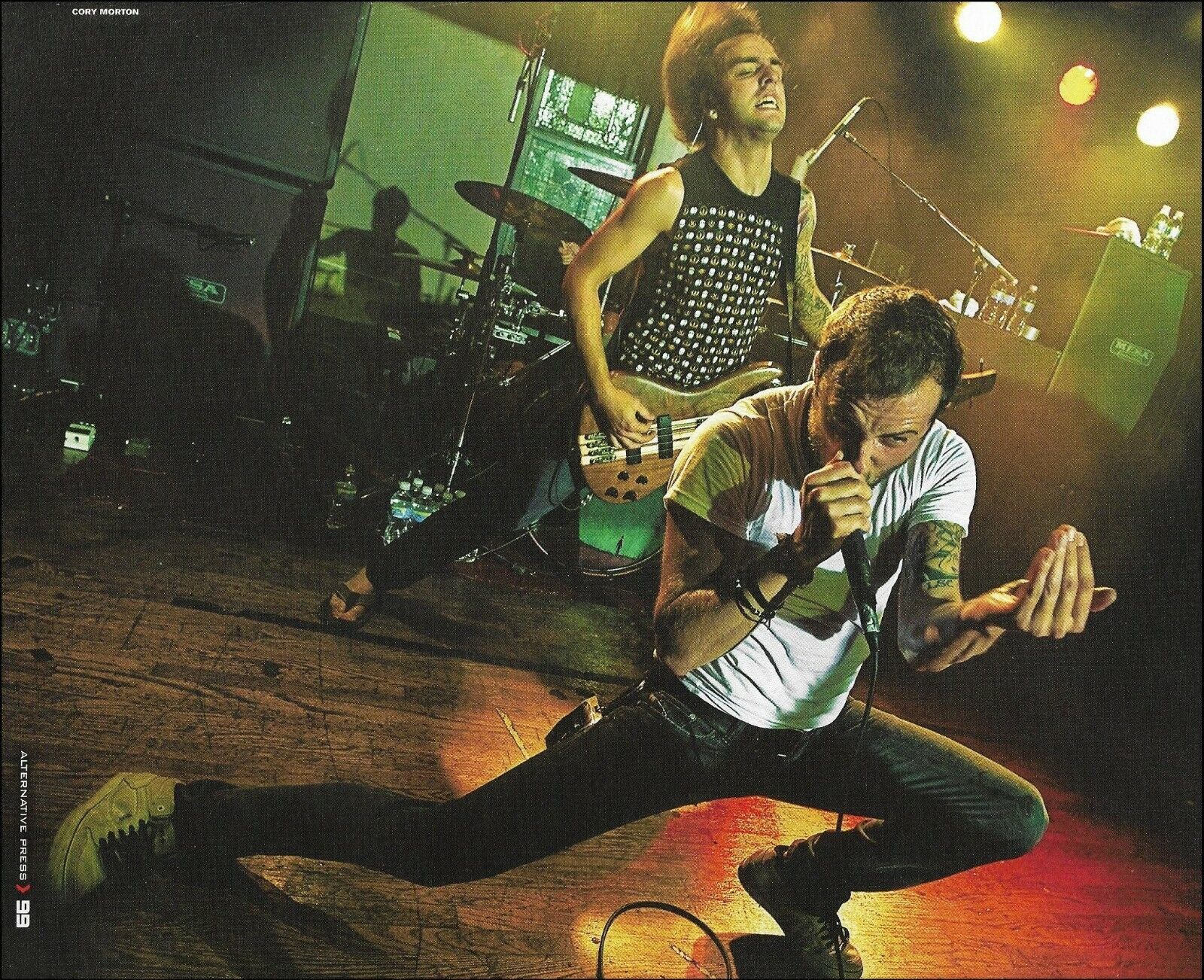 Primary image for August Burns Red Jake Luhrs Dustin Davidson Ibanez Bass guitar pin-up photo