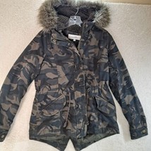 Sebby Camouflaged Detachable Faux Fur Hood Full Zip &amp; Snap Closer Jacket... - £15.13 GBP