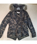 Sebby Camouflaged Detachable Faux Fur Hood Full Zip &amp; Snap Closer Jacket... - £15.22 GBP