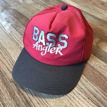Bass Angler Red Mesh Fishing Snapback Trucker Baseball Cap Hat MMB Headw... - $4.20