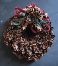 Baby Pinecone Wreath Small 4&quot; Round Tabletop Mantle Christmas Decoration... - $12.70 CAD