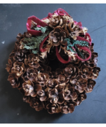 Baby Pinecone Wreath Small 4" Round Tabletop Mantle Christmas Decoration... - $8.99