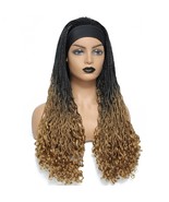 24 inch Micro box braid curly end 1b ombre 27 lace wig afro curly lace f... - $124.86 CAD