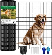 Yagjia Welded Wire Fence 36inch x 50ft, Black PVC Coated Garden Fencing - €40,81 EUR