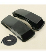Black Pearl Hard Saddlebags speaker lids Harley Touring Models FLH FLT R... - $178.20