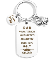 Father Gifts for Dad Keychain Engraved Birthday Gifts Idea Fathers Day P... - £9.49 GBP