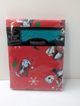 Disney The Nightmare Before Christmas Vinyl Tablecloth 70” Round Red BRA... - $18.80