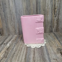 MCM Vase Pink Rectangle, Embossed Floral - $38.00